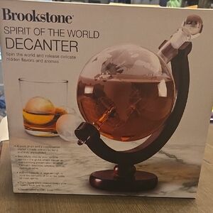 Brookstone Globe Decanter with Rich Brown Design